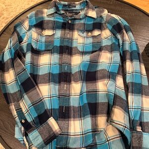 American Eagle Medium blue Plaid Men's Shirt